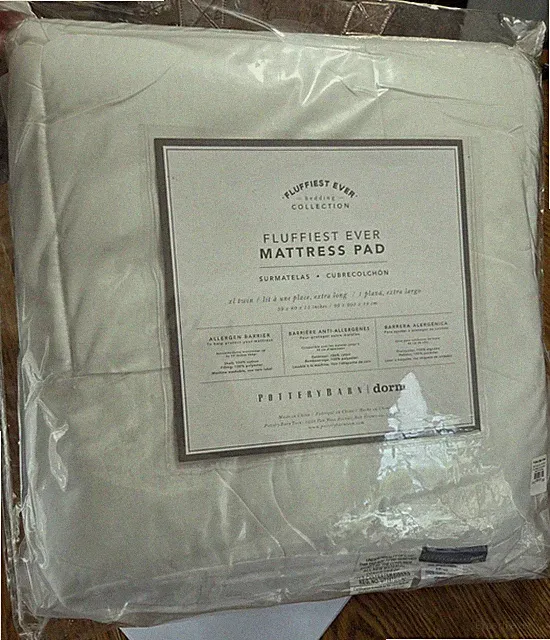 NEW Pottery Barn Dorm Teen Fluffiest Ever Mattress Pad Twin XL
