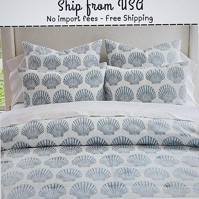 New Pottery Barn Shell Motif Comforter