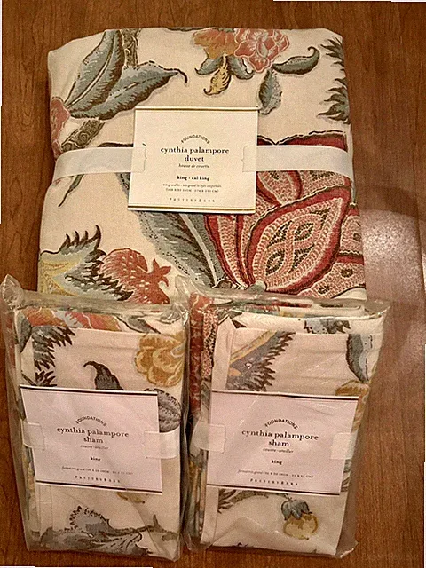 Pottery Barn CYNTHIA PALAMPORE King/Cal King Duvet & 2 KING SHAMS