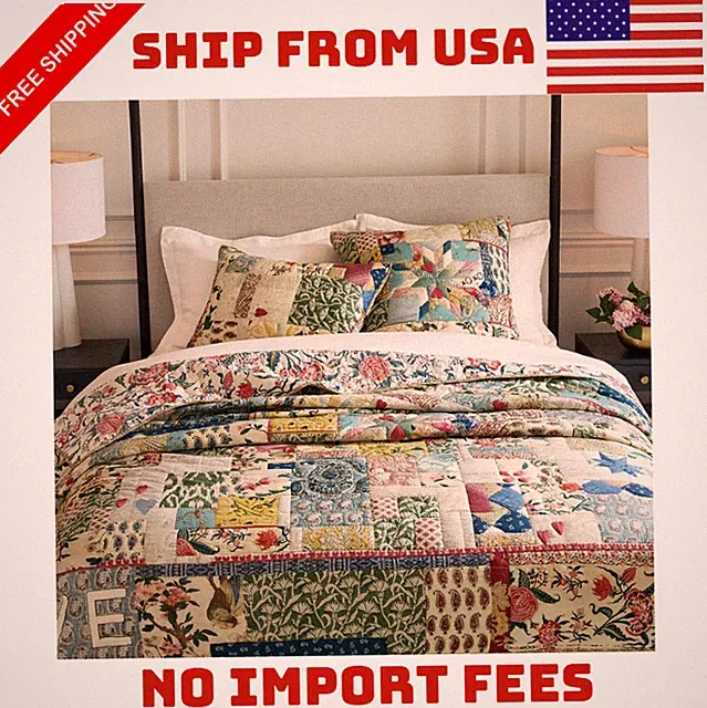 Pottery Barn Elise Love Quilt Full/Queen NEW