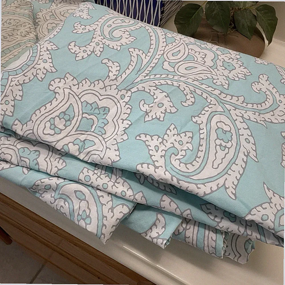 Pottery Barn Inspired Paisley Patterned Duvet & Shams Bedding Set Cal-King *Read