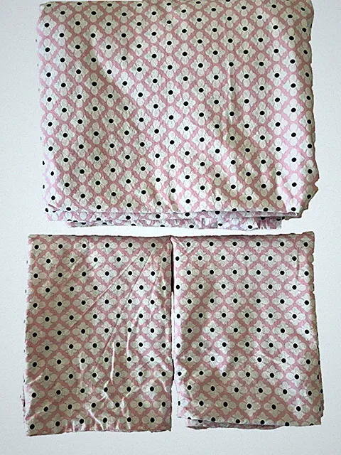 Pottery Barn Kids Ana Queen Flat Sheet 2 Pillowcases Pink Modern Floral