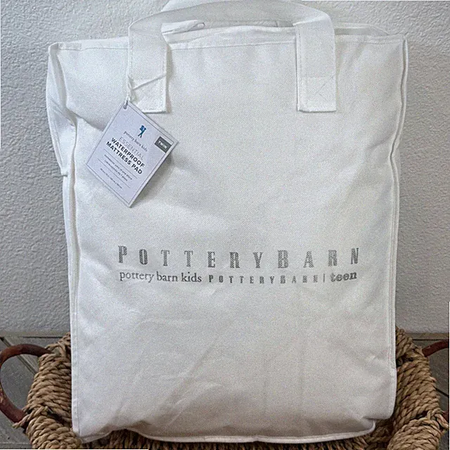 POTTERY BARN KIDS ESSENTIAL WATERPROOF MATTRESS PAD TWIN WHITE QUILTED COTTON