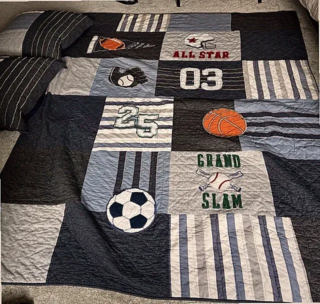 Pottery Barn Kids Sports Quilt and Euro Shams