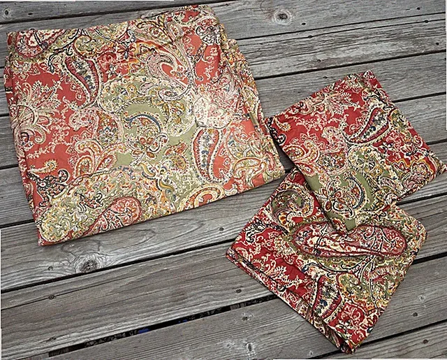 Pottery Barn Rosalie Full/Queen Duvet Cover + 2 Square Shams Floral Paisley