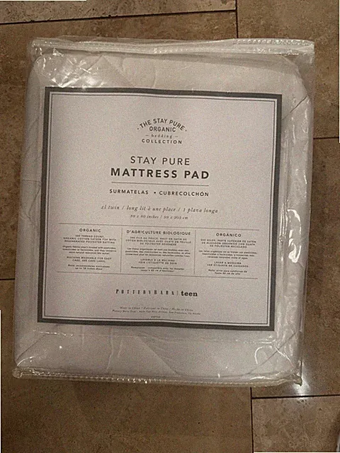 Pottery Barn Teen Essential Mattress Pad Cover White XL Twin NWT Brand New