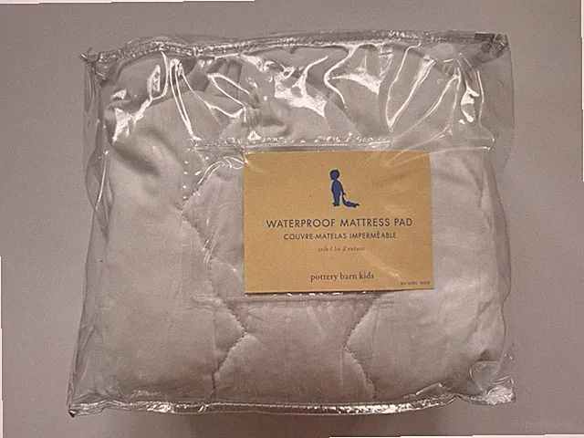 Pottery Barn Waterproof Mattress Pad Quilted White Baby Nursery Made in USA